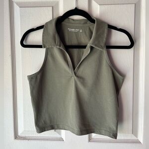Abercrombie Women's Olive Green Top